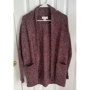 Liz Claiborne Womens S Polyester Blend Red‎ Knit Long Sleeve Cardigan